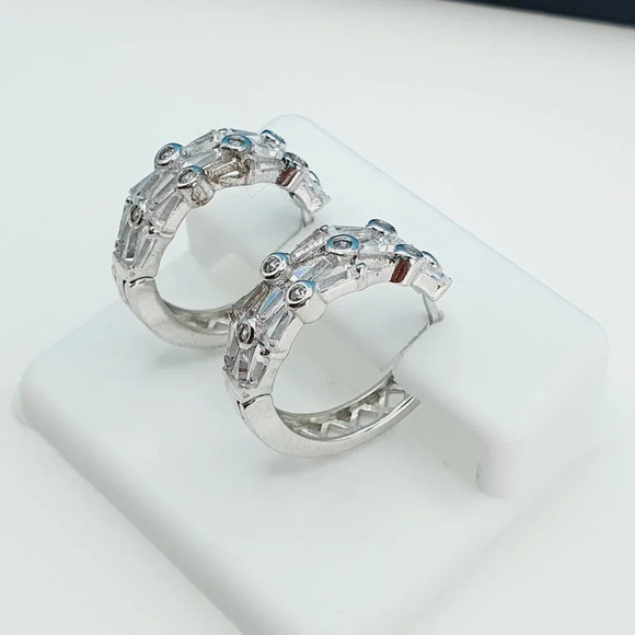 "925 Sterling Silver Cubic Zircon Earrings, UU1P7A7020 - Picture 5 of 9